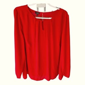 3X Petite Red Talbots Blouse